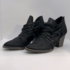 Super Cute Black High Heel Booties By Fergalicious. Size 7.